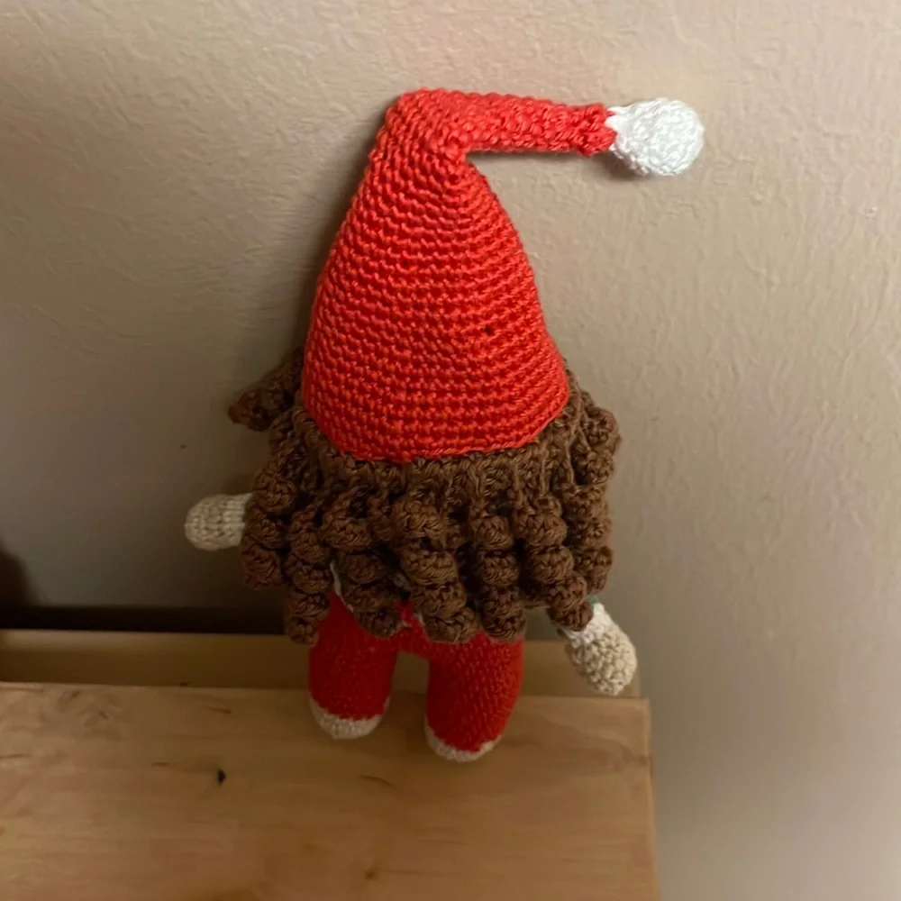 Handcrafted Elf Doll Holiday Christmas Decor Amigurui Crochet - Picture 6 of 11